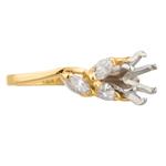 Diamond Blossom Engagement Ring Setting in 14kt Gold