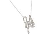 Diamond Bow Pendant in 14kt White Gold