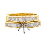 Diamond Bridal Engagement Ring Set in 14kt Gold