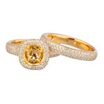 Diamond Bridal Engagement Ring Set in 18kt Gold