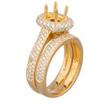 Diamond Bridal Engagement Ring Set in 18kt Gold