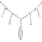 Diamond Briolette Necklace in 18kt White Gold