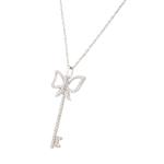 Diamond Butterfly Key Pendant in 14kt White Gold