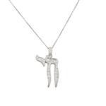 Forever Diamonds Diamond Chai Pendant in 14kt White Gold