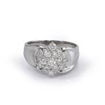 0.95 CT. TDW. Diamond Cluster Cocktail Ring in 14kt White Gold 
