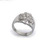 0.95 CT. TDW. Diamond Cluster Cocktail Ring in 14kt White Gold 