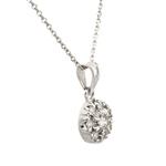 Antique Style Diamond Cluster Pendant in 14kt White Gold
