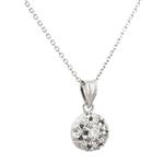 Antique Style Diamond Cluster Pendant in 14kt White Gold