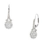 Diamond Cluster Drop Earrings in 14kt White Gold