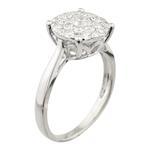 Diamond Cluster Engagement Ring in 14kt White Gold