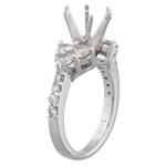 Diamond Cluster Engagement Ring Setting in 14kt White Gold