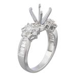 Diamond Cluster Engagement Ring Setting in 18kt White Gold
