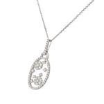 Diamond Cluster Oval Pendant in 18kt White Gold