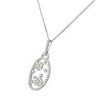 Diamond Cluster Oval Pendant in 18kt White Gold