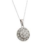 Diamond Cluster Pendant in 14kt White Gold