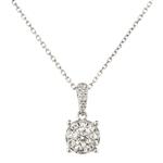 Diamond Cluster Pendant in 18kt White Gold