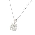 Diamond Cluster Pendant in 14kt White Gold