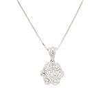 Diamond Cluster Pendant in 14kt White Gold