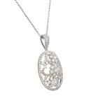 Diamond Cluster Pendant in 14kt White Gold