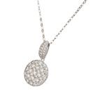 Diamond Cluster Round Pendant in 14kt White Gold