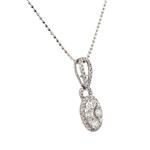 Diamond Halo Cluster Pendant in 18kt White Gold