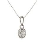 Forever Diamonds Diamond Halo Cluster Pendant in 18kt White Gold