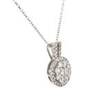 Diamond Halo  Cluster Pendant in 18kt White Gold