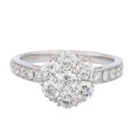 Diamond Cluster Ring in 18kt White Gold