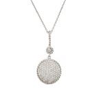 Diamond Cluster Round Pendant in 14kt White Gold