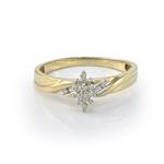 0.20ct TDW. Solitaire Diamond Cluster Ring in 10kt Yellow Gold 