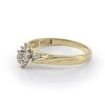 0.20ct TDW. Solitaire Diamond Cluster Ring in 10kt Yellow Gold 