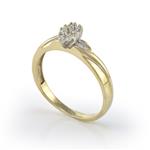 0.20ct TDW. Solitaire Diamond Cluster Ring in 10kt Yellow Gold 