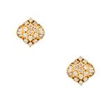 Diamond Cluster Stud Earrings in 14kt Gold