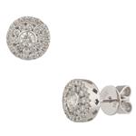 Diamond Cluster Stud Earrings in 14kt White Gold