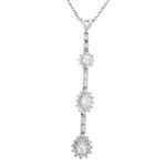 Diamond Clusters Pendant in 14kt White Gold