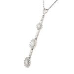 Diamond Clusters Pendant in 14kt White Gold