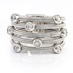 Corded Diamond Wrap Around Ring in 14kt White Gold