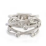 Diamond Corded Wrap Around Ring in 14kt White Gold