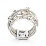 Diamond Corded Wrap Around Ring in 14kt White Gold