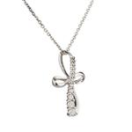 Infinity Diamond Cross in 10kt White Gold