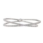 Forever Diamonds Diamond Cross-Over Bangle in 14kt White Gold