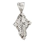 Diamond Cross Pendant in 14kt White Gold