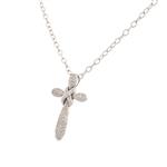 Diamond Cross Pendant in 14kt White Gold