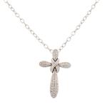 Diamond Cross Pendant in 14kt White Gold