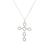 Diamond Cross Pendant in 14kt White Gold