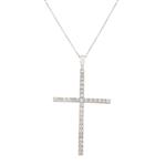 Forever Diamonds Diamond Cross Pendant in 14kt White Gold