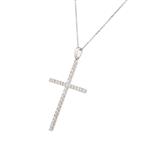 Diamond Cross Pendant in 14kt White Gold