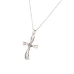 Diamond Cross Pendant in 14kt White Gold