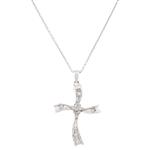 Diamond Cross Pendant in 14kt White Gold