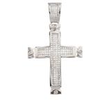 Diamond Cross Pendant in 14kt White Gold